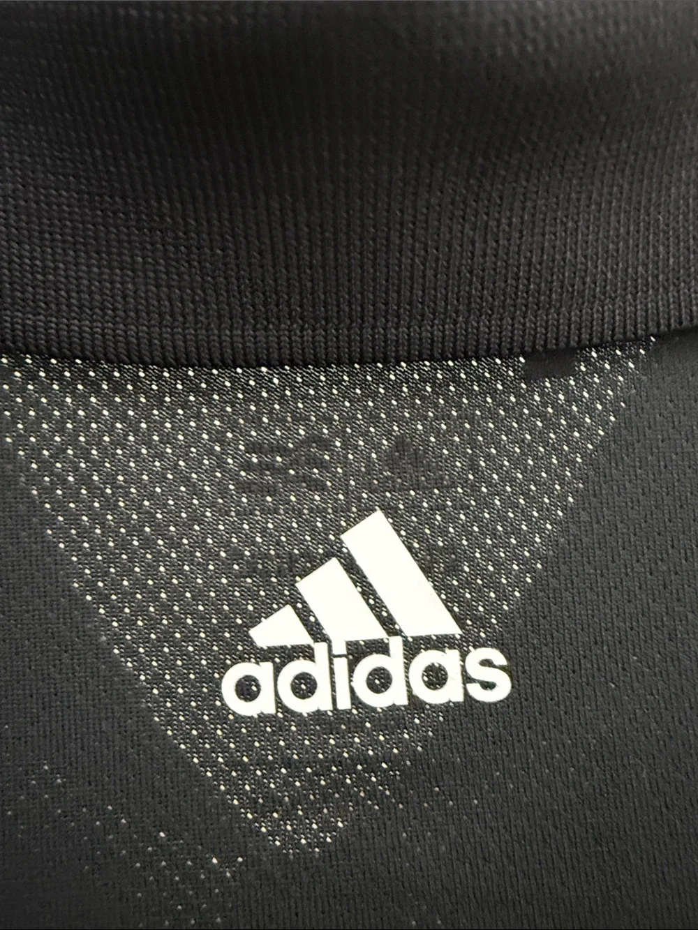 adidas White and Black Striped Golf Polo